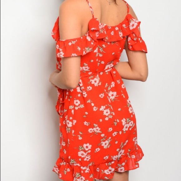 Red Floral Dress - Picture 3 of 3